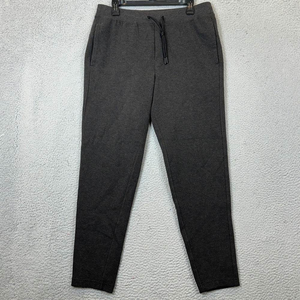 VRST Jogger Pants Men Medium Charcoal Grey Textured Knit Performance Stretch EUC